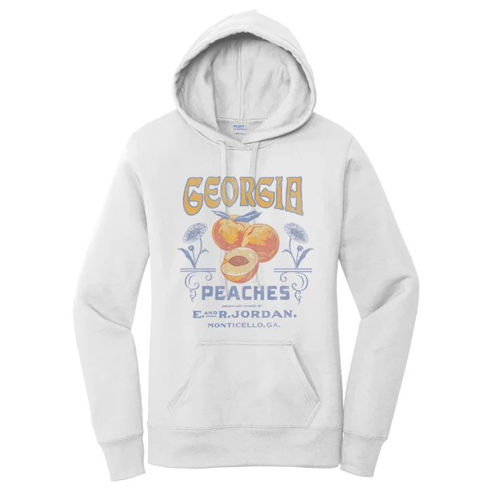 Trendy Georgia Peaches Vintage Poster Women's Pullover Hoodie