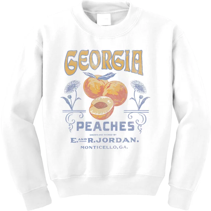 Trendy Georgia Peaches Vintage Poster Kids Sweatshirt