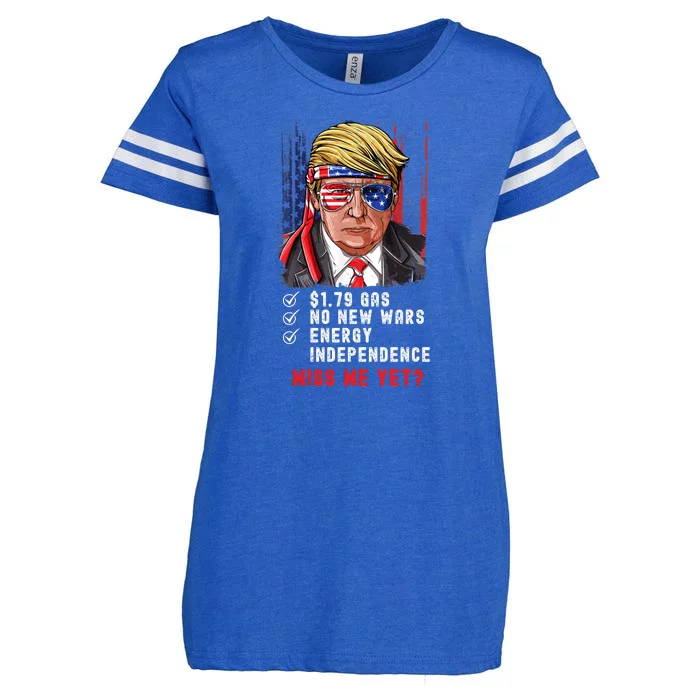 Trump Gas Prices Miss Me Yet Enza Ladies Jersey Football T-Shirt