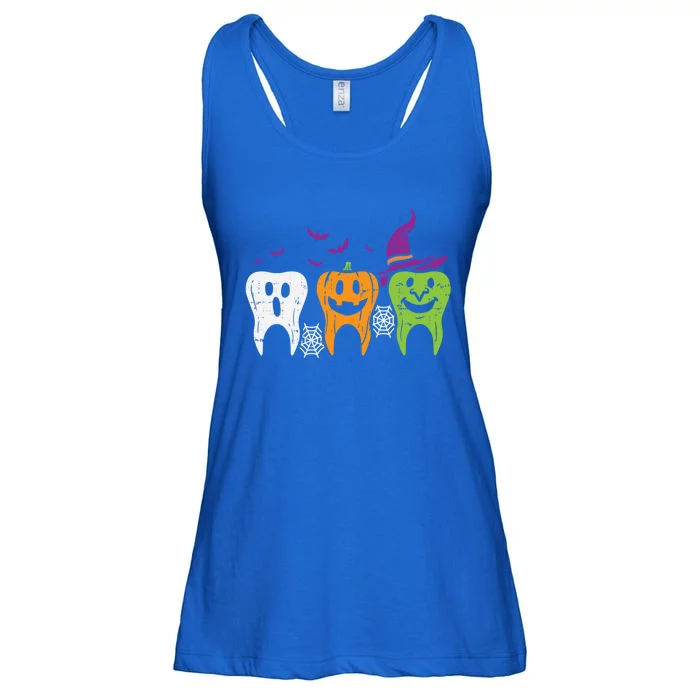 Teeth Ghost Pumpkin Witch Cute Dental Halloween Dentist Gift Ladies Essential Flowy Tank