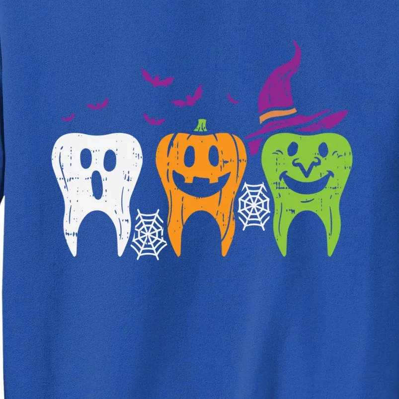 Teeth Ghost Pumpkin Witch Cute Dental Halloween Dentist Gift Tall Sweatshirt