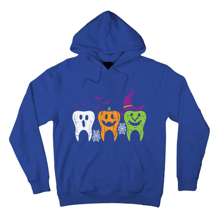 Teeth Ghost Pumpkin Witch Cute Dental Halloween Dentist Gift Tall Hoodie