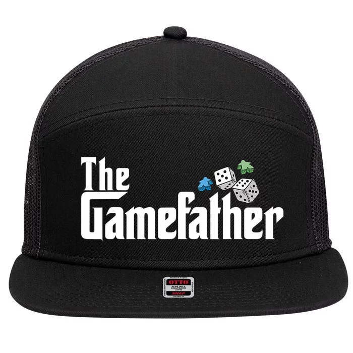 The Gamefather Playing Board Games 7 Panel Mesh Trucker Snapback Hat