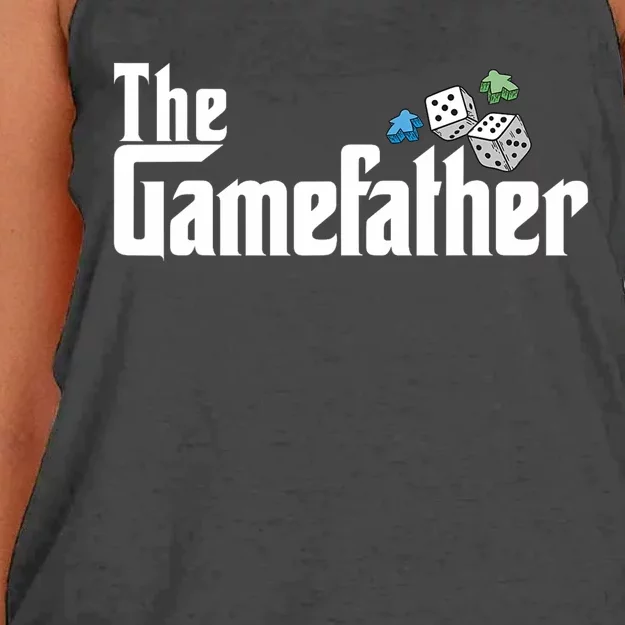 The Gamefather Playing Board Games Women's Knotted Racerback Tank