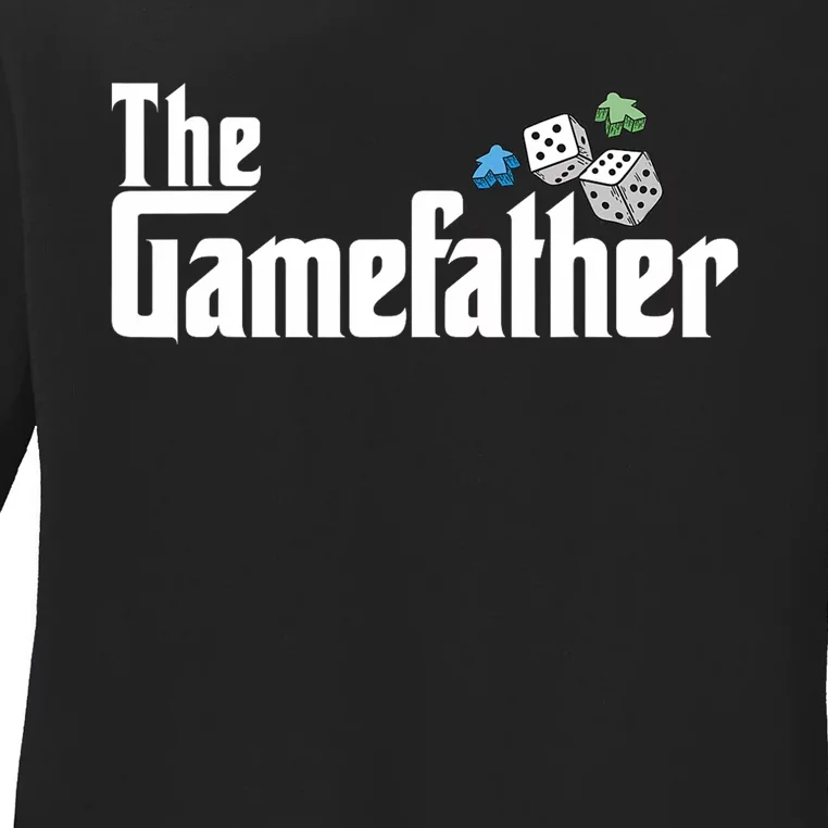 The Gamefather Playing Board Games Ladies Long Sleeve Shirt