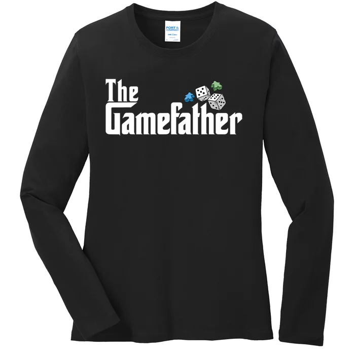 The Gamefather Playing Board Games Ladies Long Sleeve Shirt