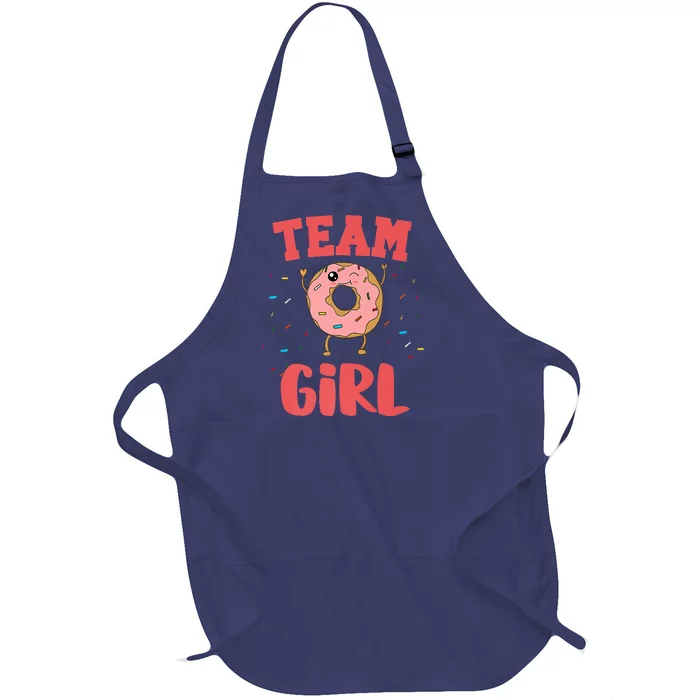 Team Girl Pink Gender Reveal Party Donut Baby Shower Full-Length Apron With Pocket