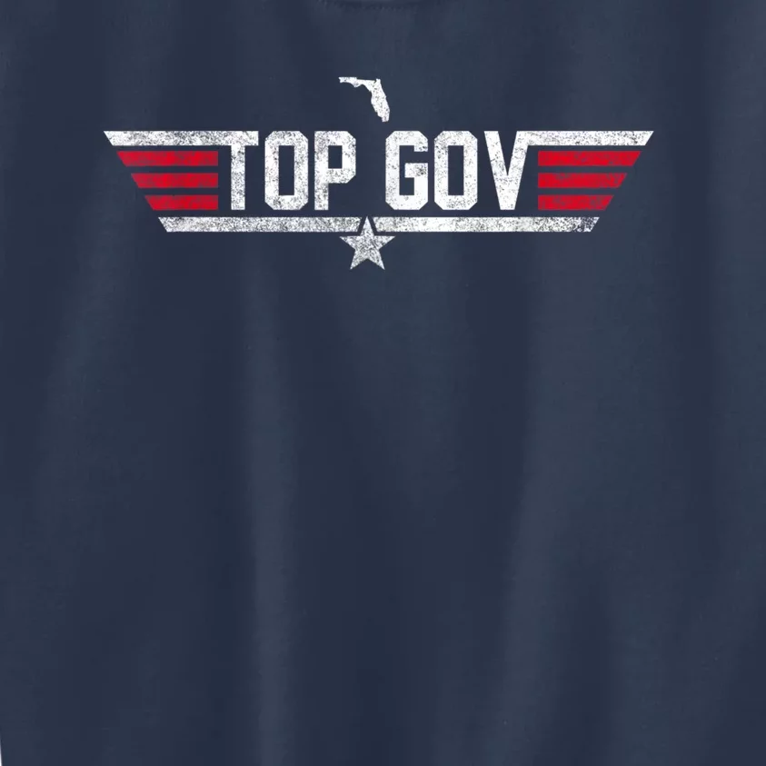 Top Gov Ron DeSantis Top Gov Florida Flag Kids Sweatshirt