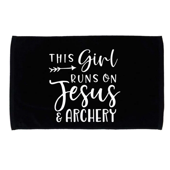 This Girl Runs On Jesus And Archery Microfiber Hand Towel