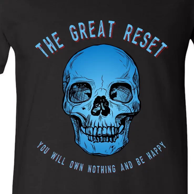 The Great Reset NWO Build Back Better Conservative V-Neck T-Shirt