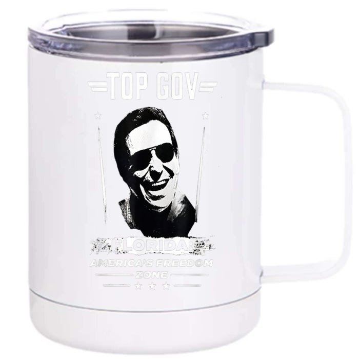 Top Gov Ron DeSantis Top Gov Front & Back 12oz Stainless Steel Tumbler Cup