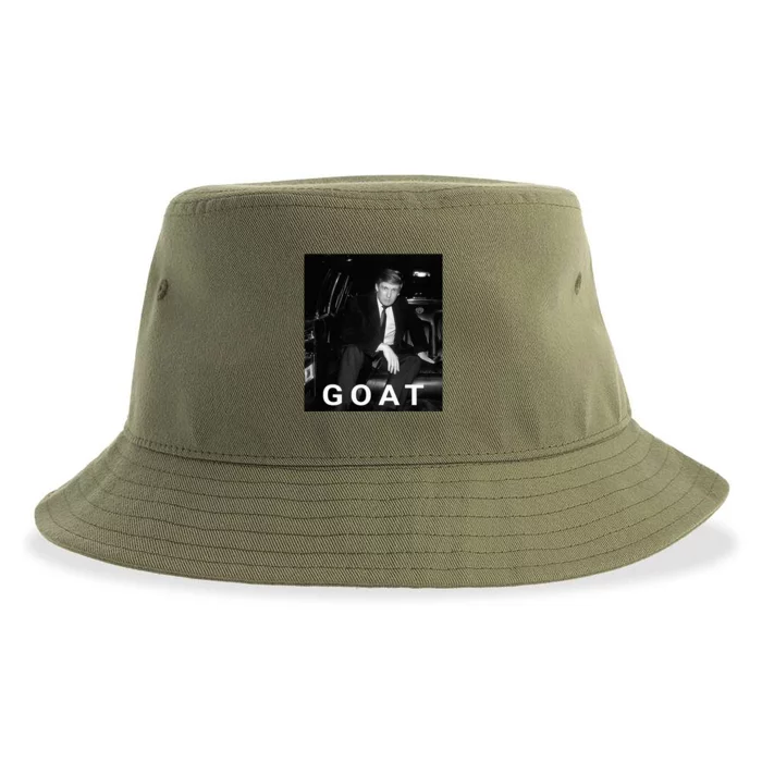 Trump Goat Republican Conservative Gift Trump 2024 Sustainable Bucket Hat