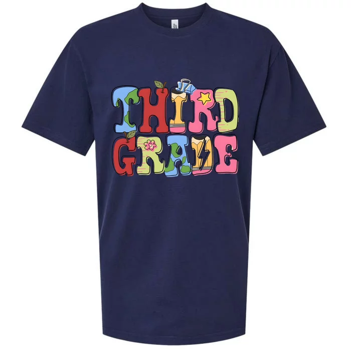 Third Grade Retro Back To School Sueded Cloud Jersey T-Shirt