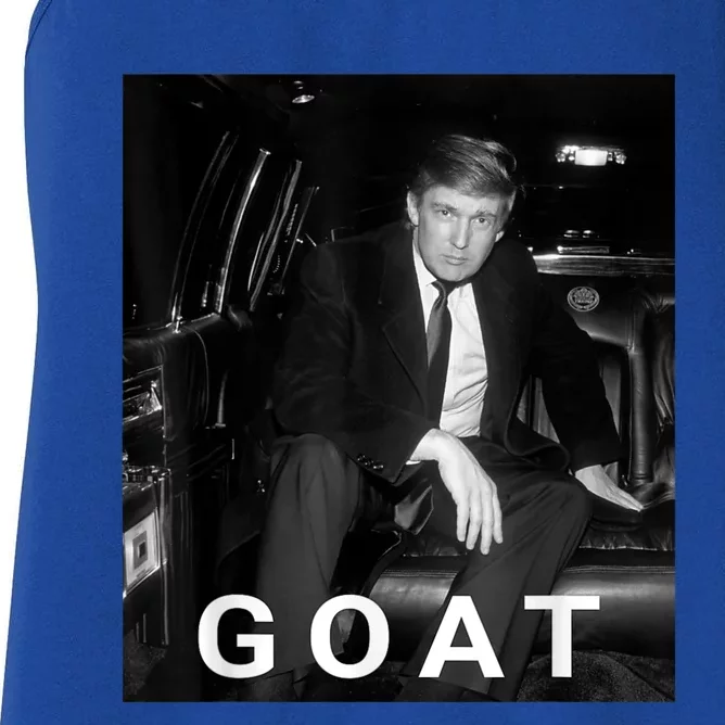 Trump Goat Republican Conservative Gift Trump 2024 Women's Racerback Tank