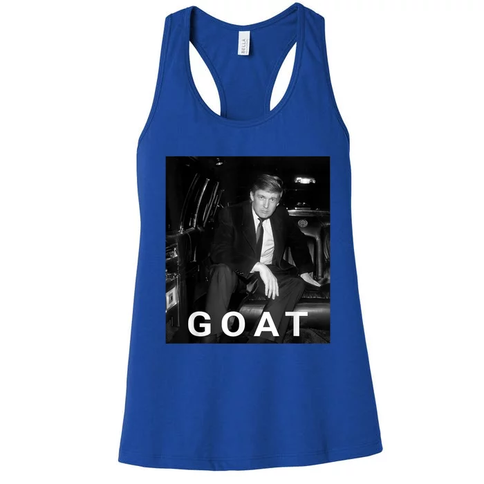 Trump Goat Republican Conservative Gift Trump 2024 Women's Racerback Tank