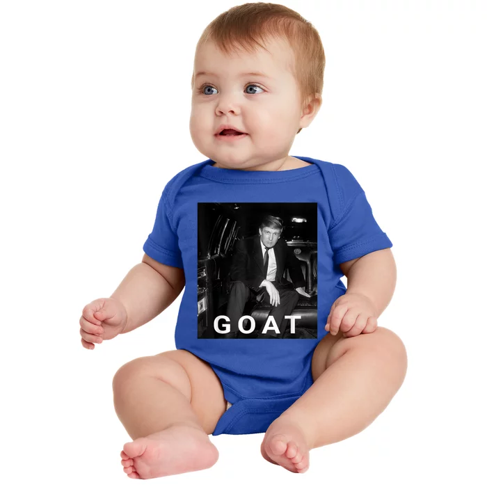 Trump Goat Republican Conservative Gift Trump 2024 Baby Bodysuit