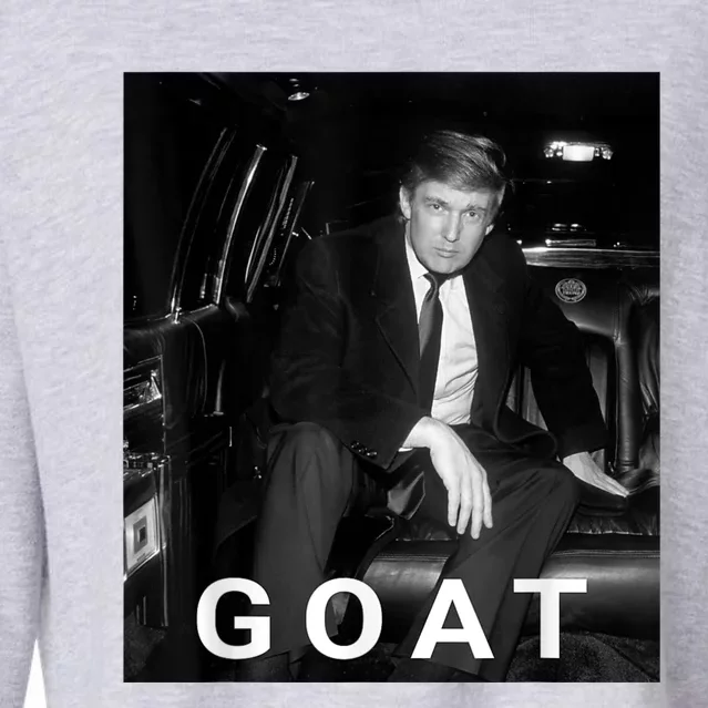 Trump Goat Republican Conservative Gift Trump 2024 Cropped Pullover Crew