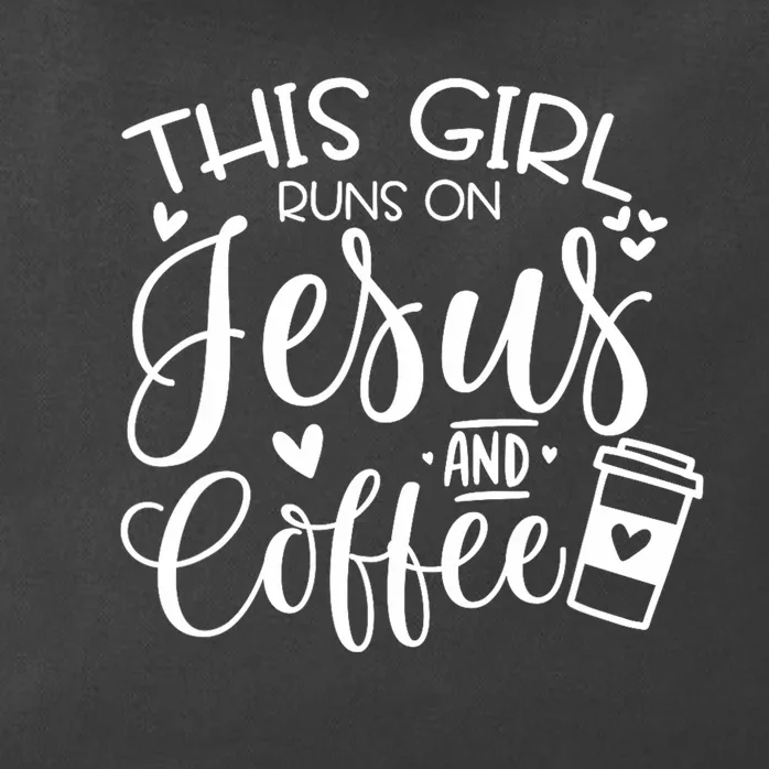 This Girl Runs On Jesus & Coffee Spiritual Christian Zip Tote Bag