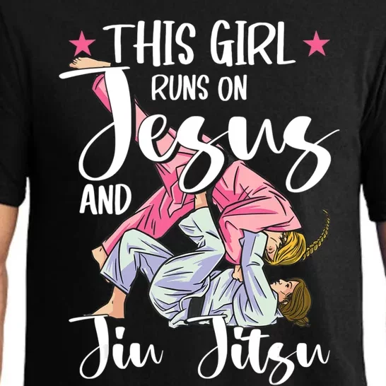 This Girl Runs On Jesus And Jiu Jitsu Pajama Set