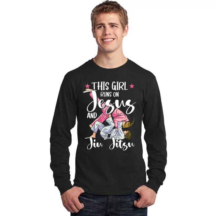 This Girl Runs On Jesus And Jiu Jitsu Tall Long Sleeve T-Shirt