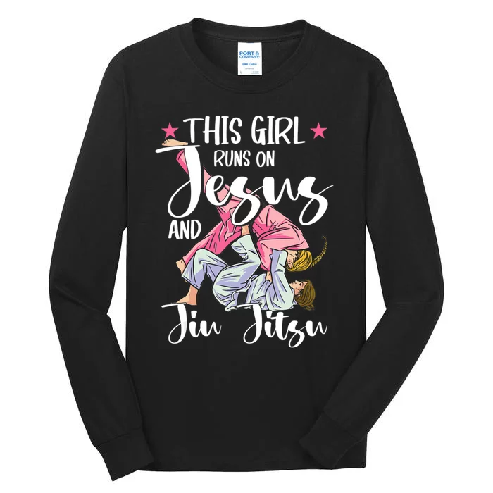 This Girl Runs On Jesus And Jiu Jitsu Tall Long Sleeve T-Shirt