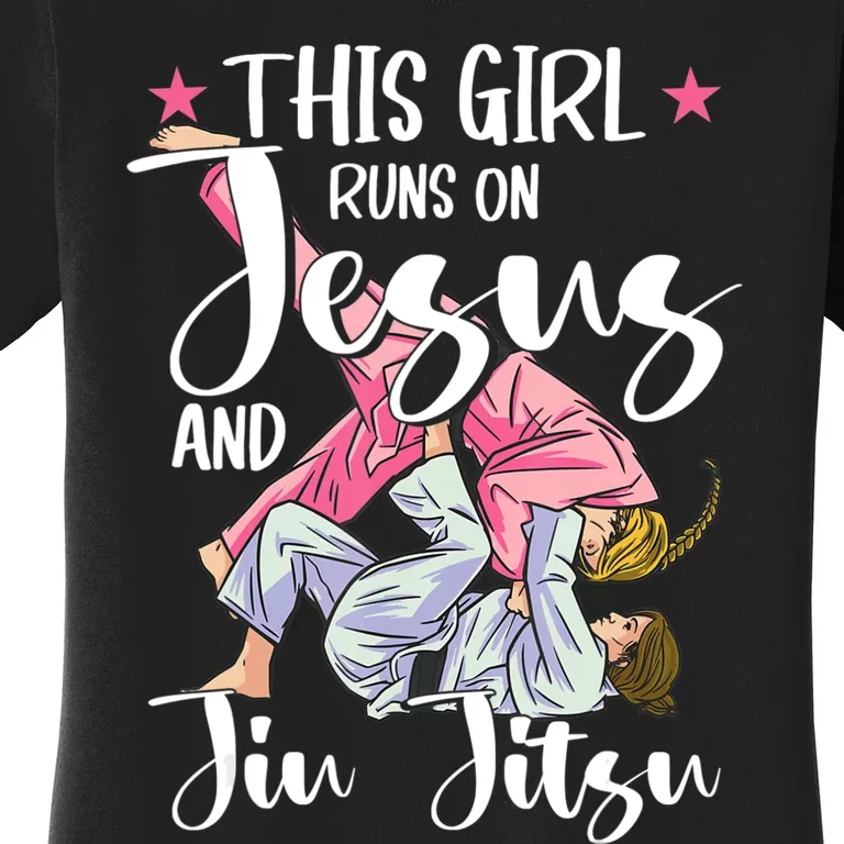 This Girl Runs On Jesus And Jiu Jitsu Women's T-Shirt