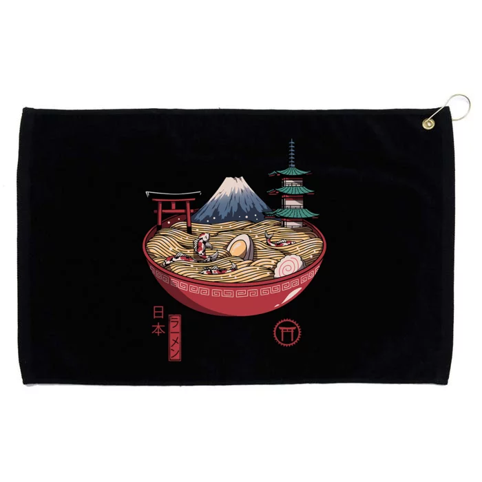 The Great Ramen Wave Grommeted Golf Towel