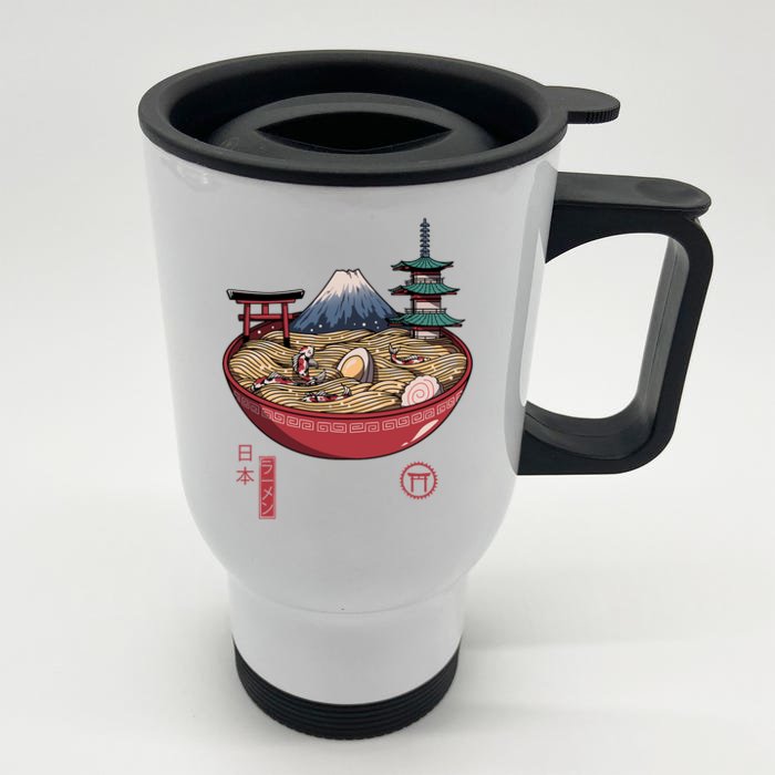 The Great Ramen Wave Front & Back Stainless Steel Travel Mug