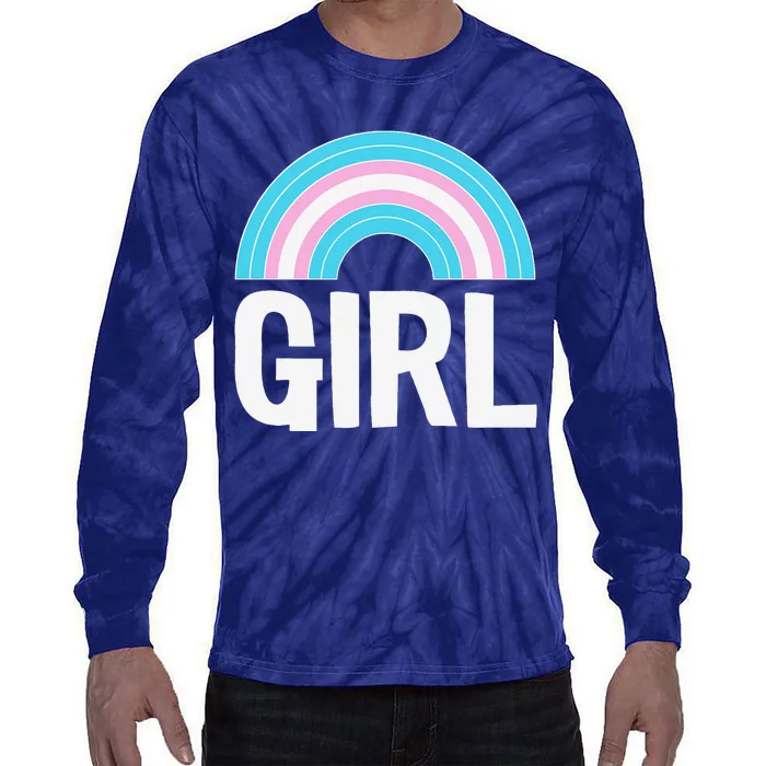 Transg Girl Rainbow Lgbtq Cool Transg Pride Flag Color Tie-Dye Long Sleeve Shirt