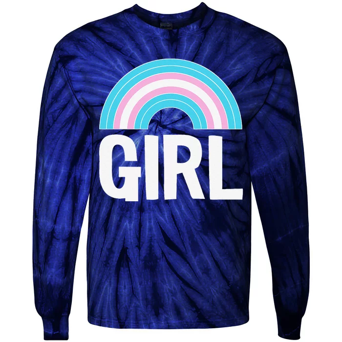 Transg Girl Rainbow Lgbtq Cool Transg Pride Flag Color Tie-Dye Long Sleeve Shirt