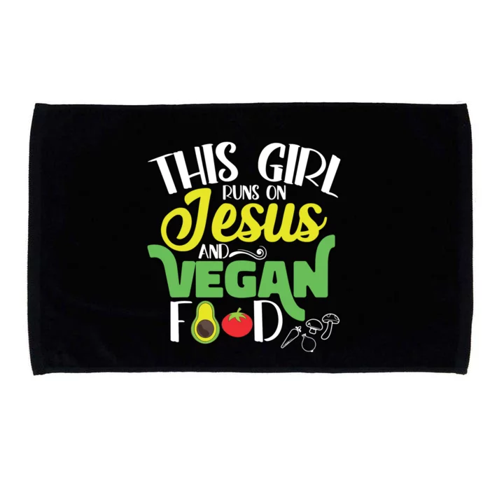 This Girl Runs On Jesus And Vegan Food Women Veganism Microfiber Hand Towel