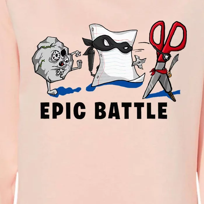 Trendy Graphic Rock Paper Scissors Epic Battle Womens California Wash Sweatshirt