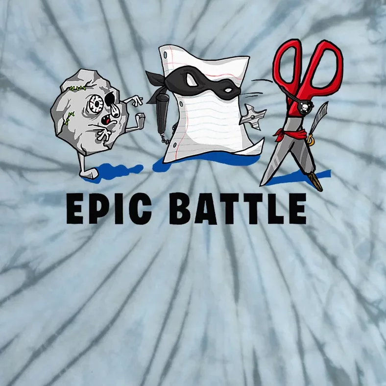 Trendy Graphic Rock Paper Scissors Epic Battle Tie-Dye T-Shirt