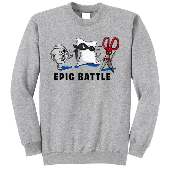 Trendy Graphic Rock Paper Scissors Epic Battle Sweatshirt