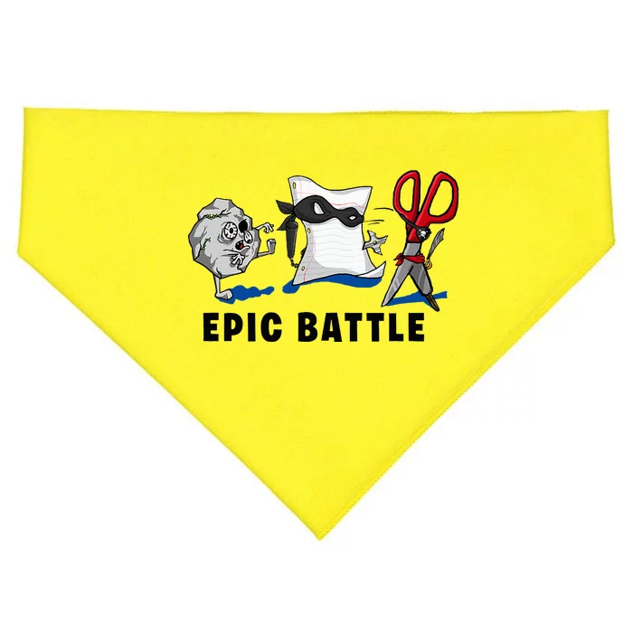 Trendy Graphic Rock Paper Scissors Epic Battle USA-Made Doggie Bandana