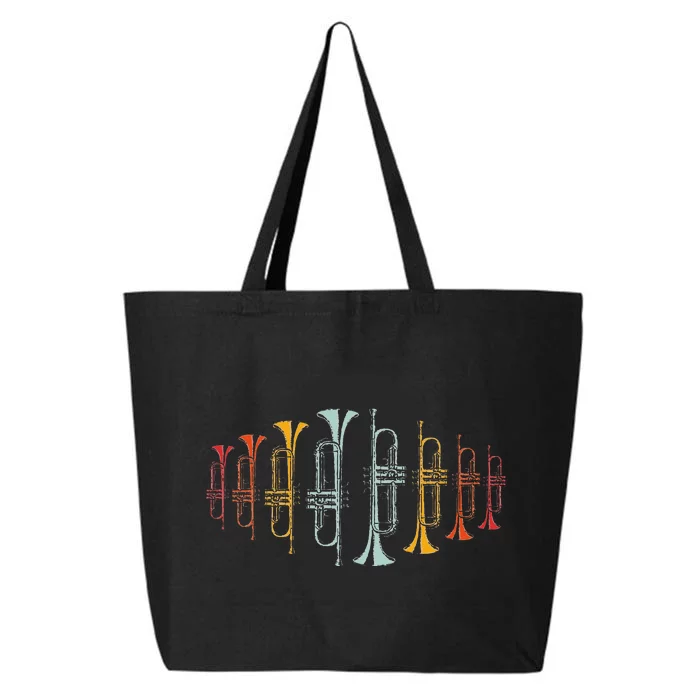 Trumpeter Gift Retro Jazz Music Trumpet 25L Jumbo Tote