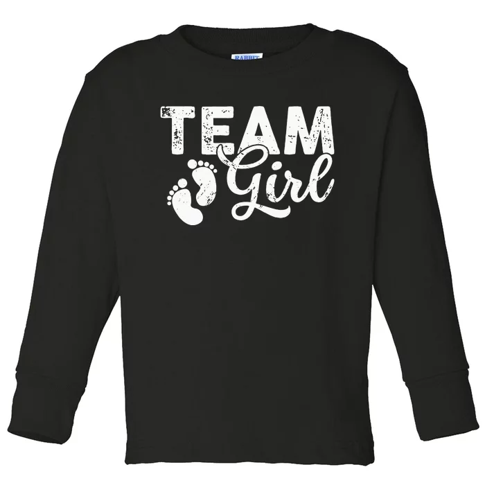 Team Gender Reveal Party Team Pink Baby Announcement Toddler Long Sleeve Shirt