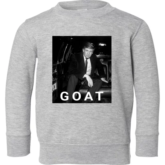 Trump Goat Republican Conservative Gift Trump 2024 Toddler Sweatshirt