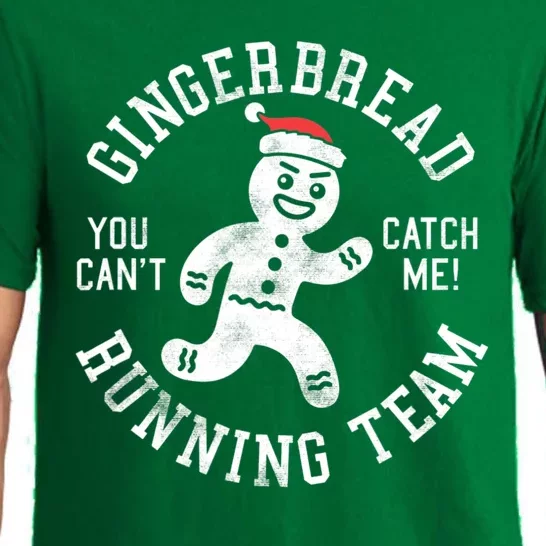 Trendy Gingerbread Running Team Christmas Humor Pajama Set