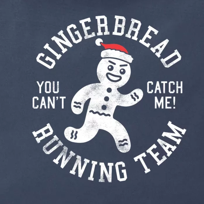 Trendy Gingerbread Running Team Christmas Humor Zip Tote Bag