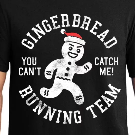 Trendy Gingerbread Running Team Christmas Humor Pajama Set