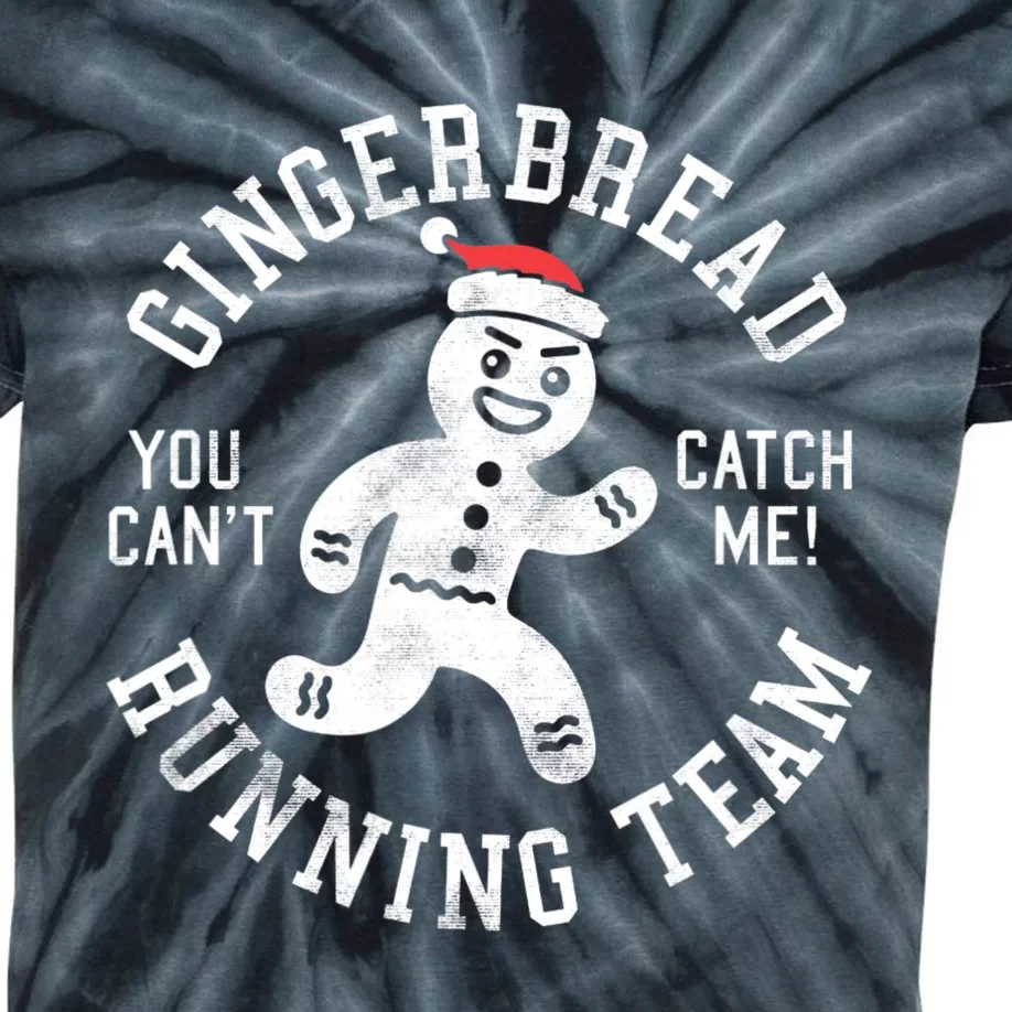 Trendy Gingerbread Running Team Christmas Humor Kids Tie-Dye T-Shirt