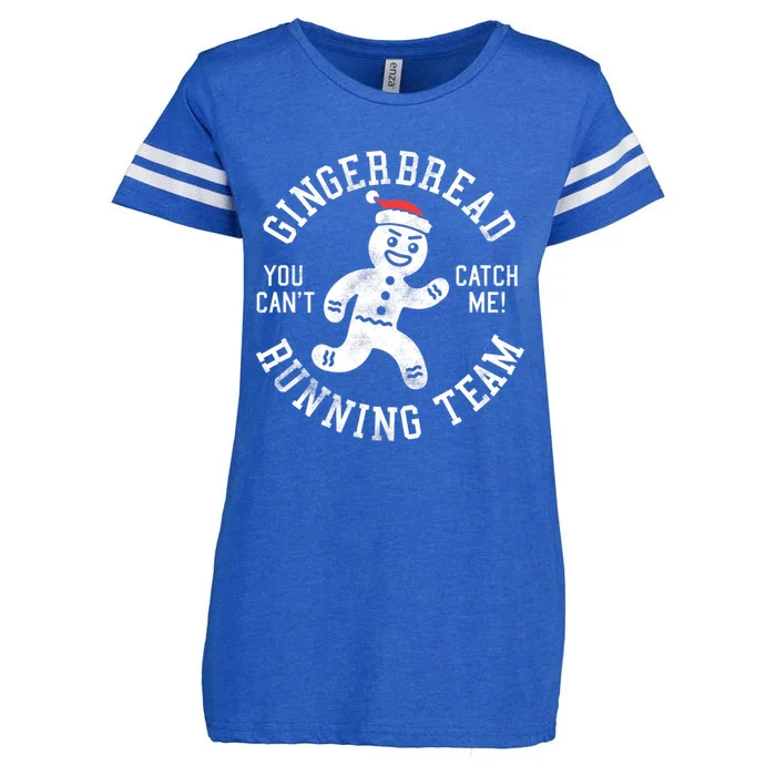 Trendy Gingerbread Running Team Christmas Humor Enza Ladies Jersey Football T-Shirt