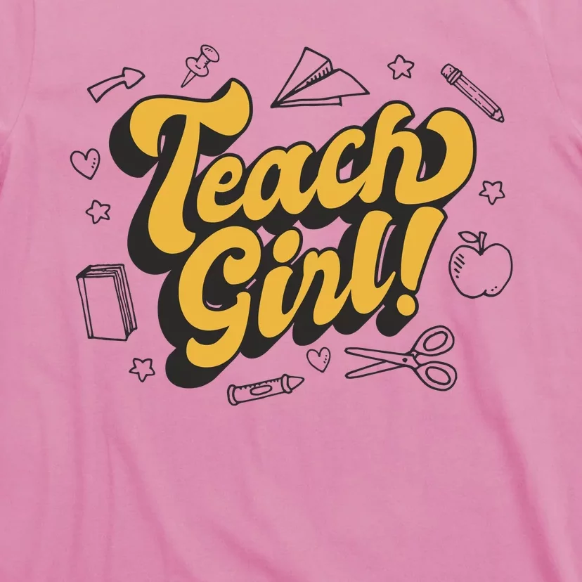 Teach Girl Retro Cute Gift For Teacher T-Shirt