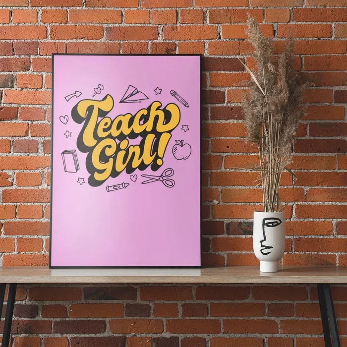 Teach Girl Retro Cute Gift For Teacher Poster