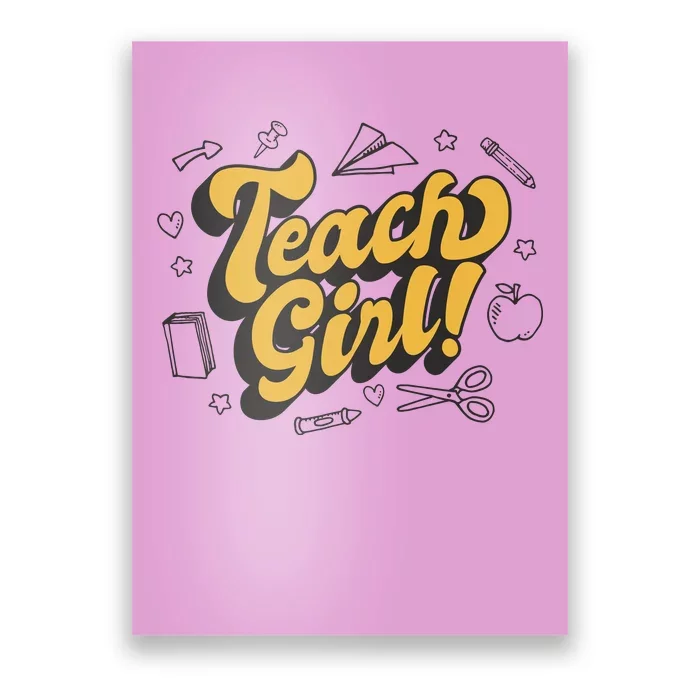 Teach Girl Retro Cute Gift For Teacher Poster