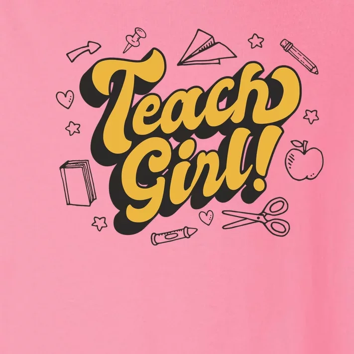 Teach Girl Retro Cute Gift For Teacher Toddler Long Sleeve Shirt