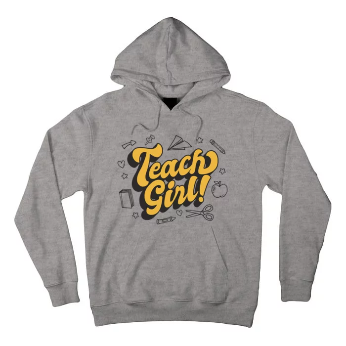 Teach Girl Retro Cute Gift For Teacher Tall Hoodie