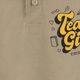 Teach Girl Retro Cute Gift For Teacher Dry Zone Grid Performance Polo