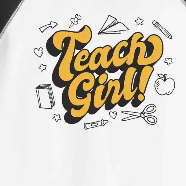 Teach Girl Retro Cute Gift For Teacher Toddler Fine Jersey T-Shirt